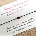 Bracelet à voeu et sa carte Merci Nounou pour ta gentillesse