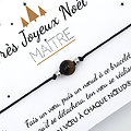 A personnaliser ! Carte Joyeux Noël Maîtresse Nounou Maître + Bracelet
