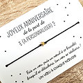 Carte Joyeux Anniversaire Personnalisable + Bracelet Etoile Dorée