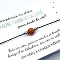 Cadeau Demande Parrain - Carte + Bracelet porte bonheur Bois