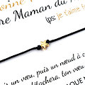 Carte Bonne Fête à la Meilleure Maman + Bracelet Etoile dorée