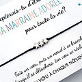 Cadeau Demande Marraine - Carte + Bracelet porte bonheur 3 étoiles