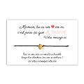 Carte Maman a un coeur en or + Bracelet porte bonheur Coeur en or