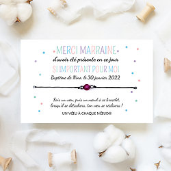 Cadeau personnalisable pour Marraine - Carte + Bracelet porte bonheur Agate