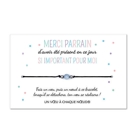 Cadeau personnalisable pour Parrain - Carte + Bracelet porte bonheur Aigue