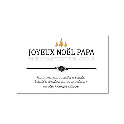 Carte de Noël Papa Papy Parrain + Bracelet porte bonheur Œil de tigre