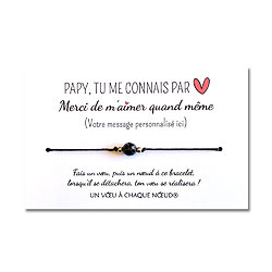 Carte à personnaliser Papy Merci de m'aimer + Bracelet Agate craquelée