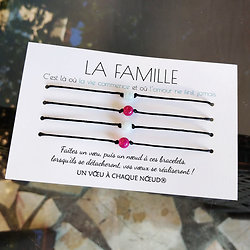Carte personnalisée La Famille + 4 Bracelets