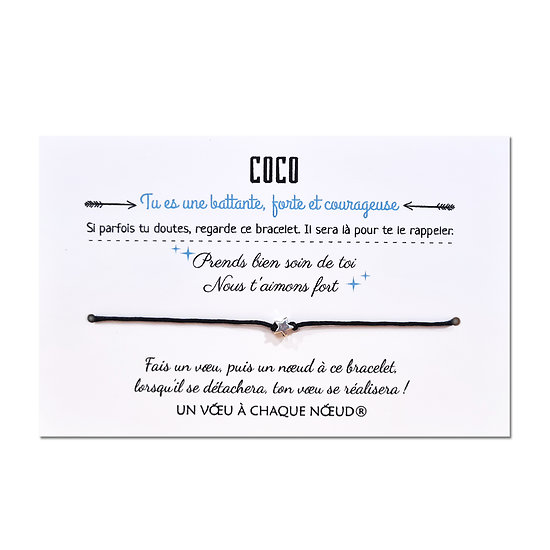 Carte personnalisée Prends soin de toi + Bracelet porte-bonheur
