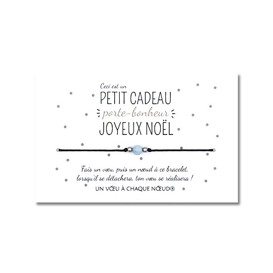 Carte Petit cadeau porte-bonheur pour Noël + Bracelet Aigue marine