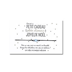 Petit cadeau plein d'amour pour Noël - Carte + Bracelet Aigue marine