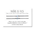Carte de voeux Mère et Fils + Duo de Bracelets porte bonheur