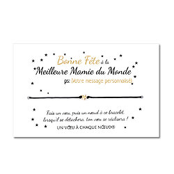 Carte Bonne Fête à la Meilleure Mamie à personnaliser + Bracelet Etoile dorée