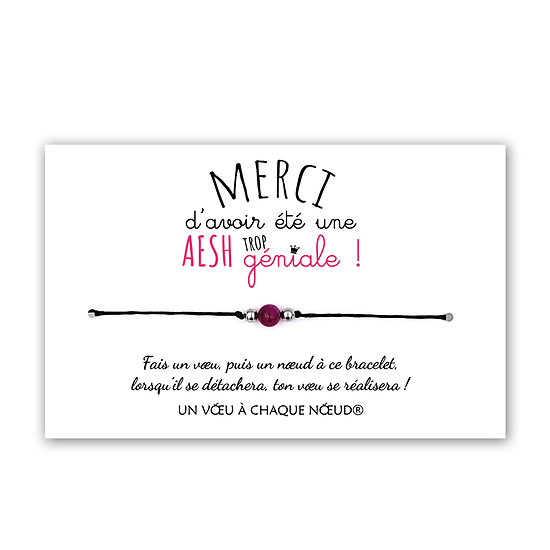Carte Merci AESH trop géniale + Bracelet porte bonheur Agate