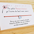 Carte de voeux Ma Petite Maman d'Amour + Bracelet porte bonheur