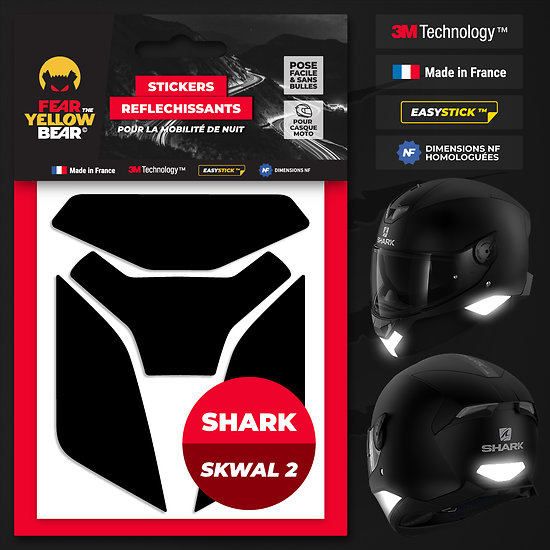 Stickers rétro-réfléchissants noirs pour casque moto Shark D-Skwal 2